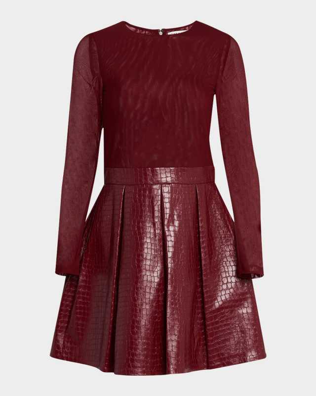Chara Vegan Leather Croc Mini Dress